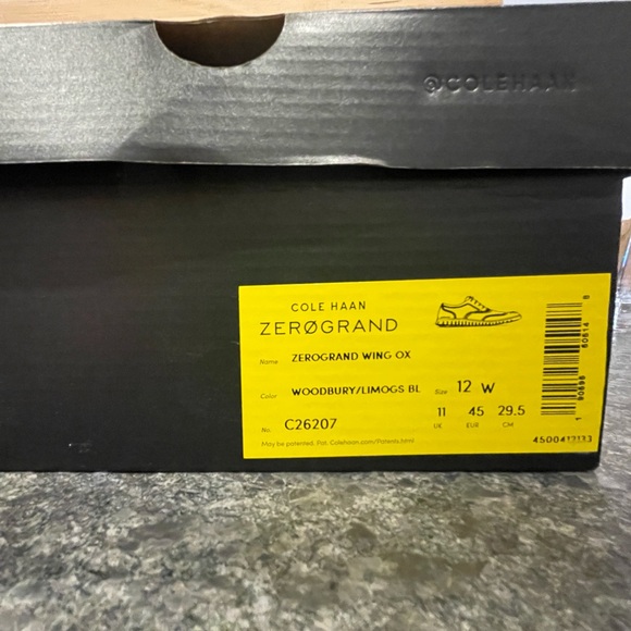 Rare! Cole Haan ZeroGrand Wingtip Oxfords - 12 WIDE - Woodbury / Limoges Blue - Picture 10 of 11